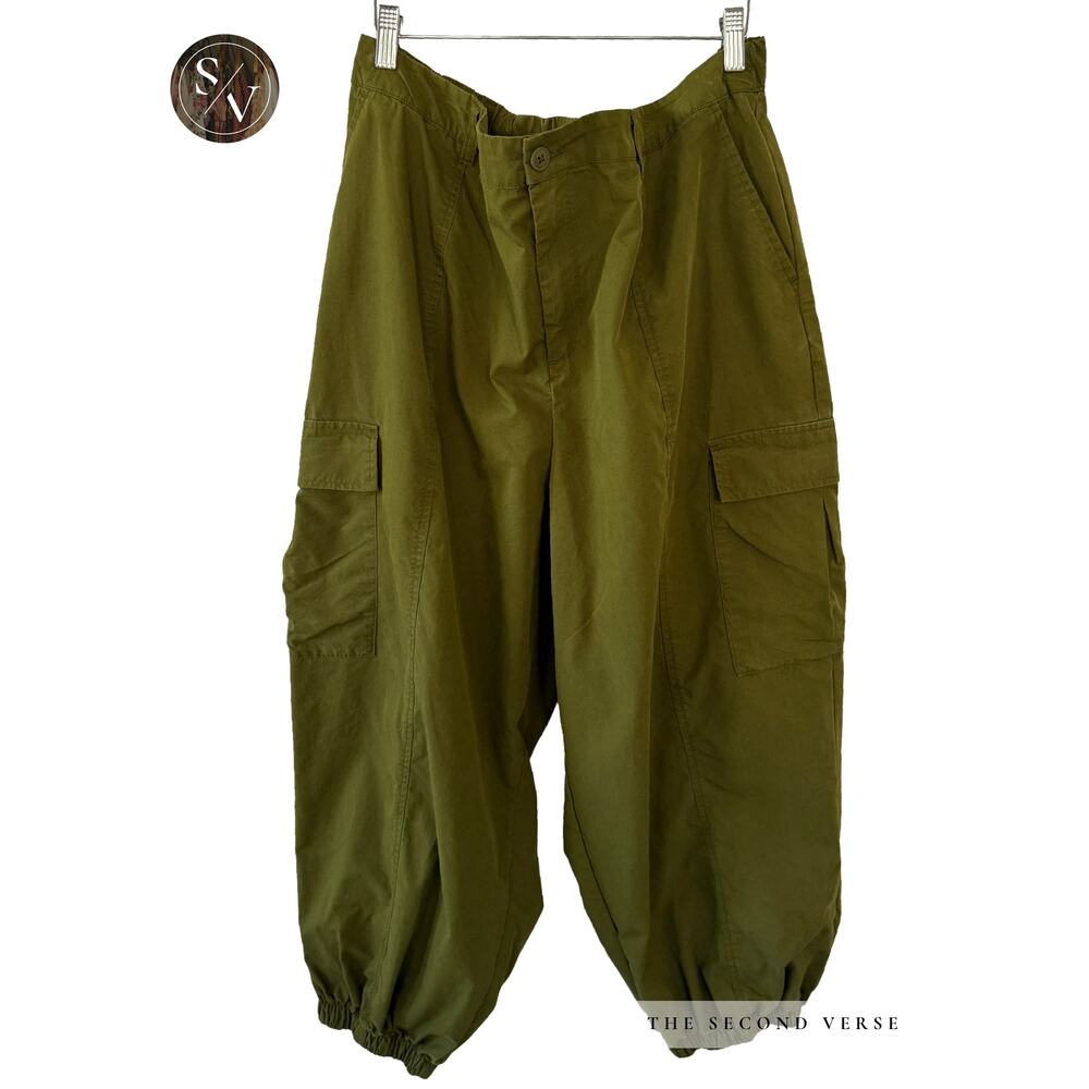 Future Collective Gabriella Karefa-Johnson High Rise Cargo Pants Green 2XL - Picture 2 of 8